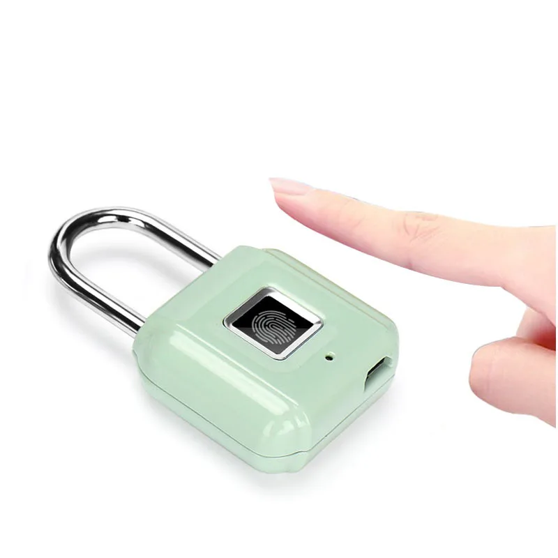 New model Keyless USB Rechargeable Door Lock Fingerprint Smart Padlock Quick Unlock Zinc alloy Metal Self Developing Chip | Безопасность