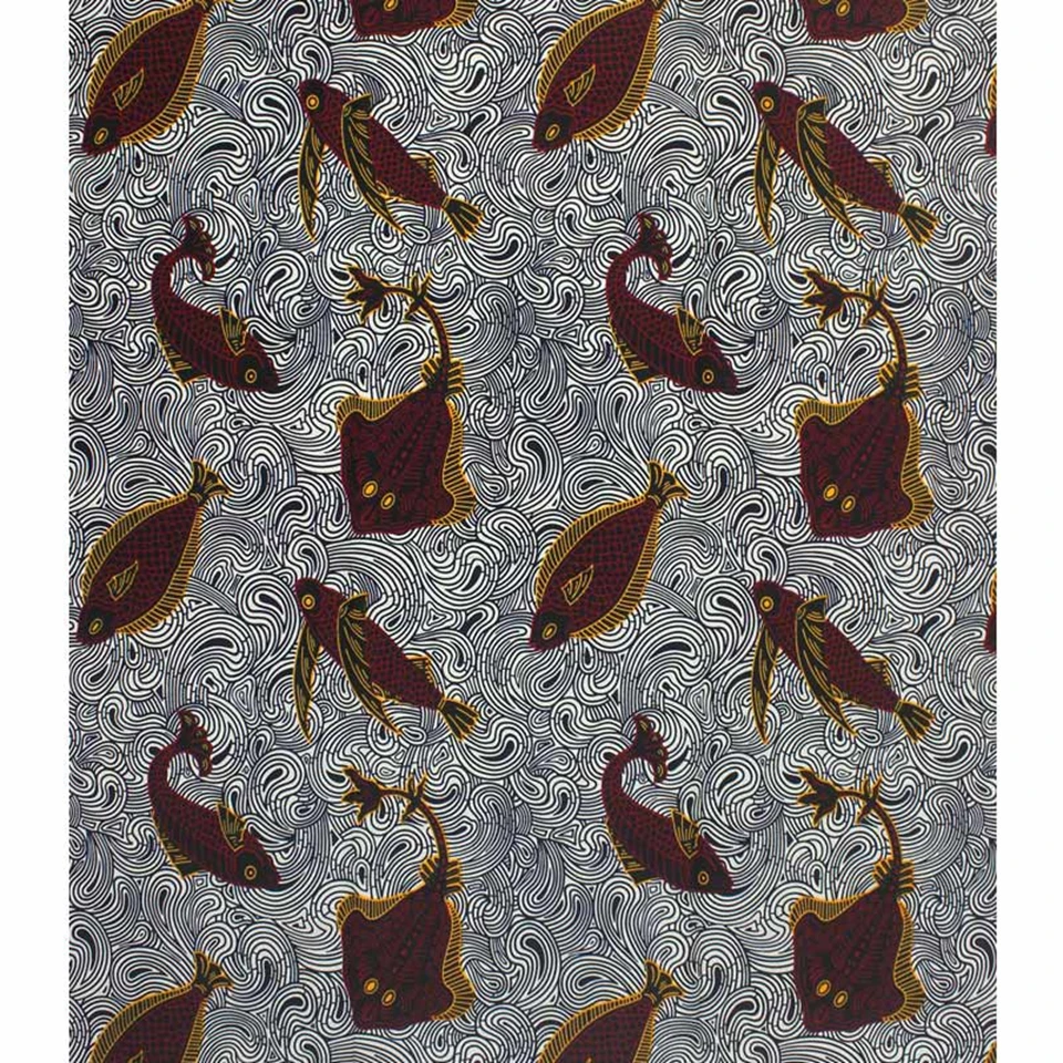 

White Nigerian Real Wax African Print Wax Print Fabric For Sewing Dress/Kitenge/Tissues Africain/Pagnes Lapa Y-36