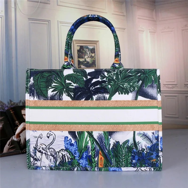 

Роскошная Холщовая Сумка-тоут для книг с цветочным принтом, 41 см, женские большие дизайнерские дорожные сумки, женские высококачественные с...