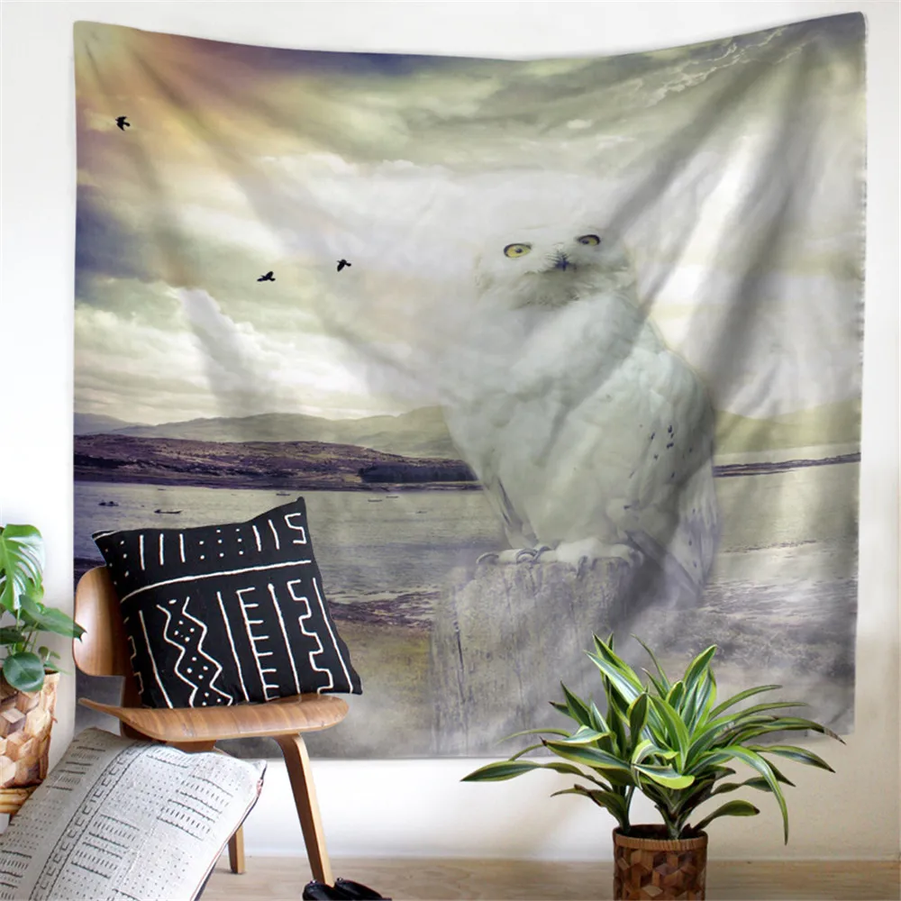 Настенная ткань в виде совы новый дизайн настенная простыня природный гобелен с
