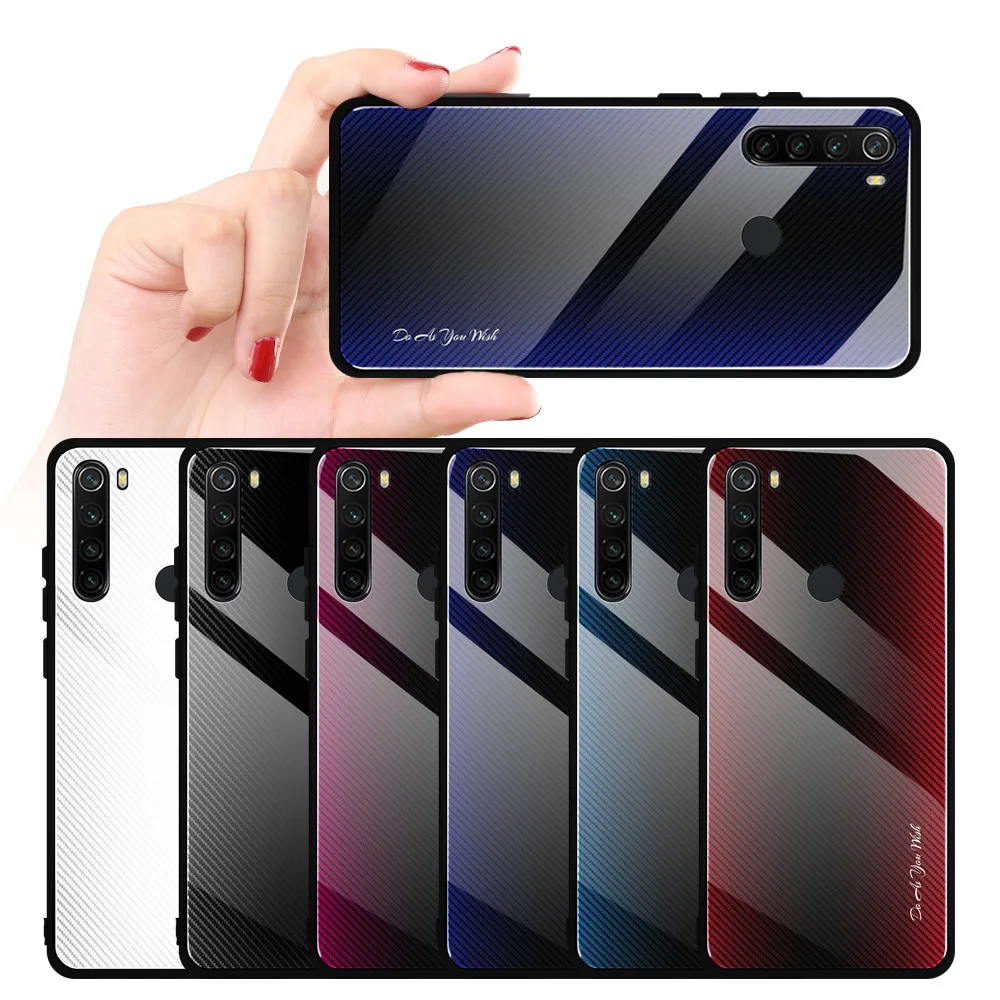 Чехол для Xiaomi Redmi Note 8 Pro 8A K20 градиентный защитный чехол из закаленного стекла в