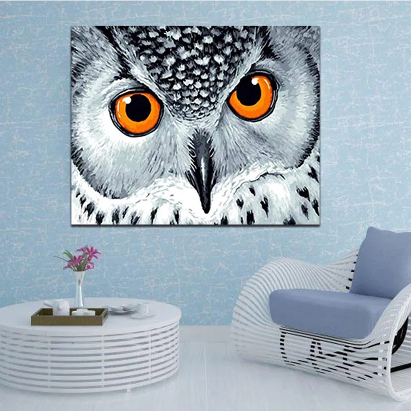 DIY картинки для раскраски по номерам с птицей Минервы Рисование картины