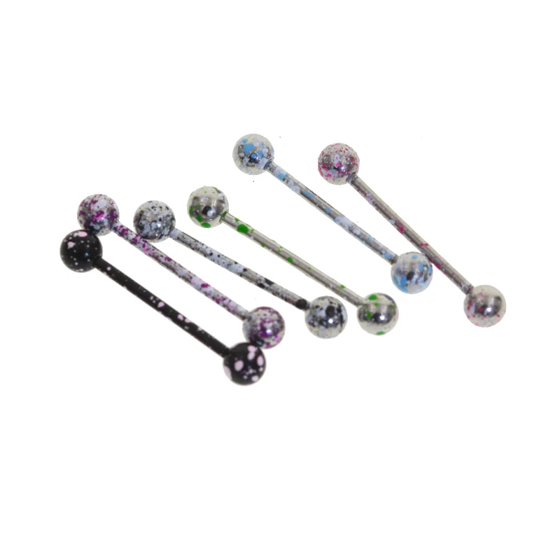 2 шт./лот прямая штанга для пирсинга язычка 1 5*18*5 мм 14 калибровочных Тонг кольца