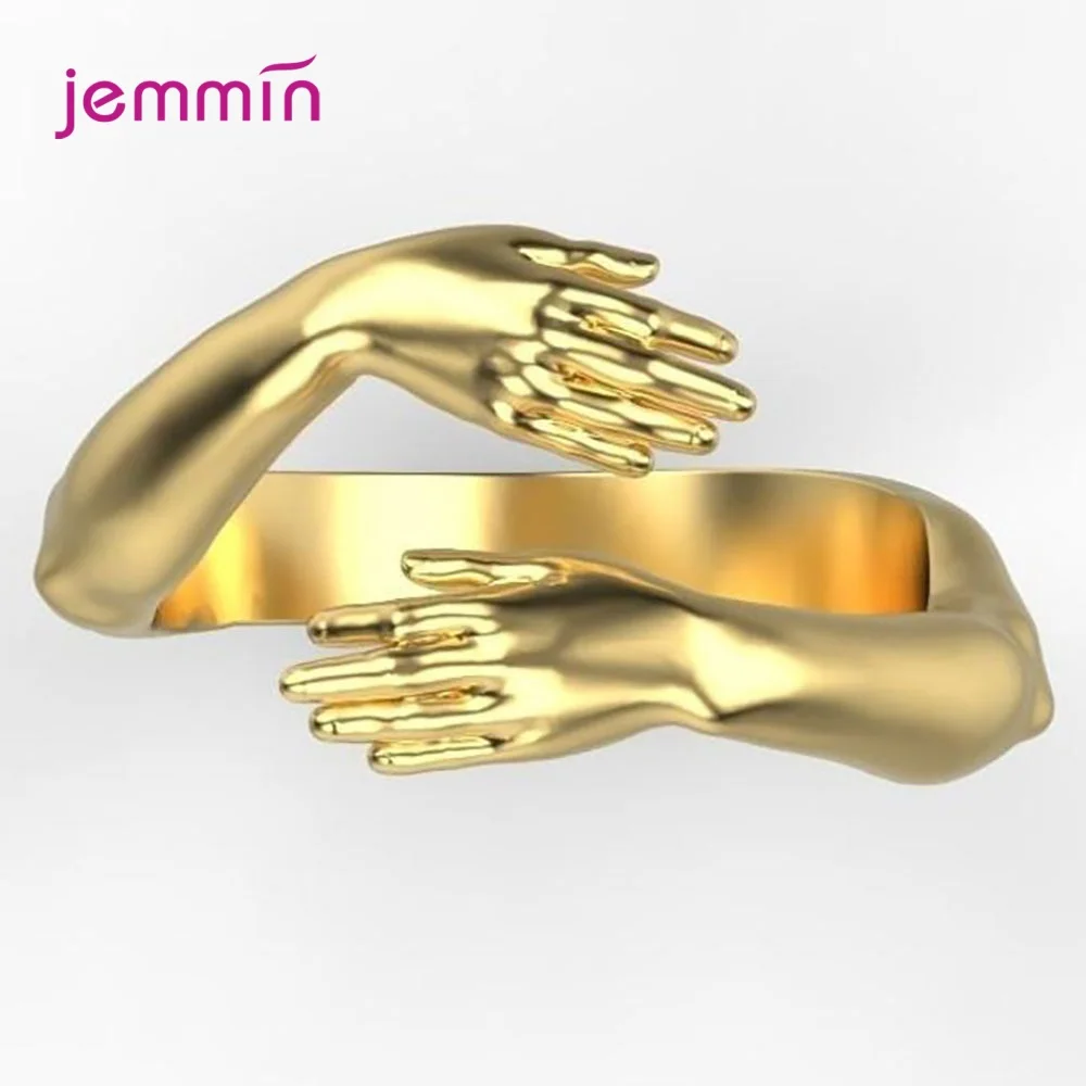 

925 стерлингового серебра объятия Для мужчин t Форма разомкнутые кольца для Для мужчин Для женщин Для мужчин подарок для лучшего друга, Мода ю...