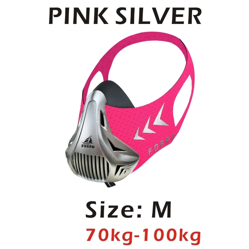 Pink Silver M FDBRO Спортивная маска, тренировочная Спортивная маска 3,0 маска для бега для фитнеса, тренажерного зала, тренировки, сопротивление поднятию, кардио, выносливость, дыхание - Цвет: Pink Silver M