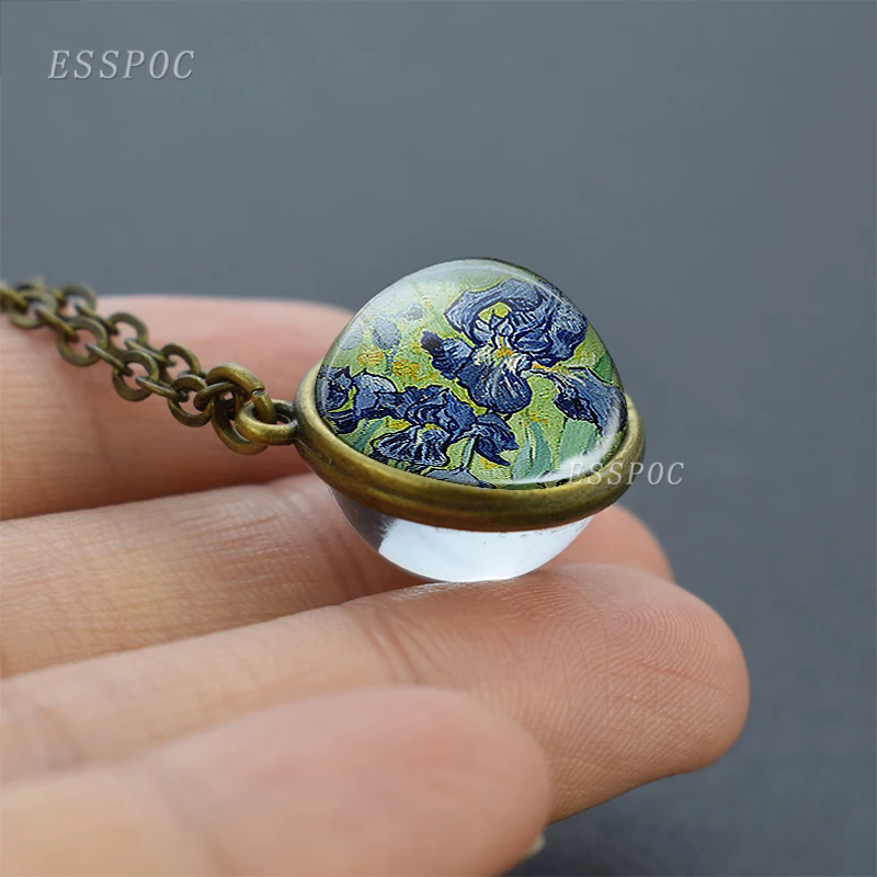 Винтажное ожерелье с цветами Ван Гога известное Подсолнух Ирис Климт древо жизни