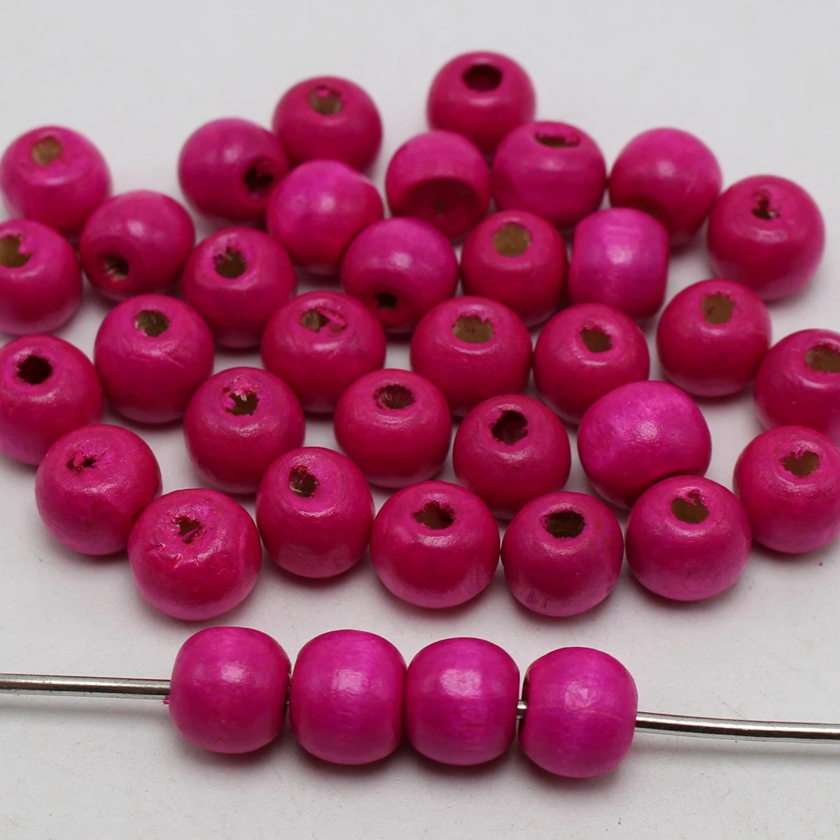 200 ярко розовые 10 мм круглые деревянные бусины ~ бусины|beads howlite|bead girlwood rosary beads |