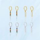 Серьги Сережки  2021 Новые Модные Изящные Простые длинные серьги, модные цветные серьги-подвески с красивым кристаллом золотого и серебряного цвета, серьги для пирсинга, ювелирные изделия для вечеринок для девушек