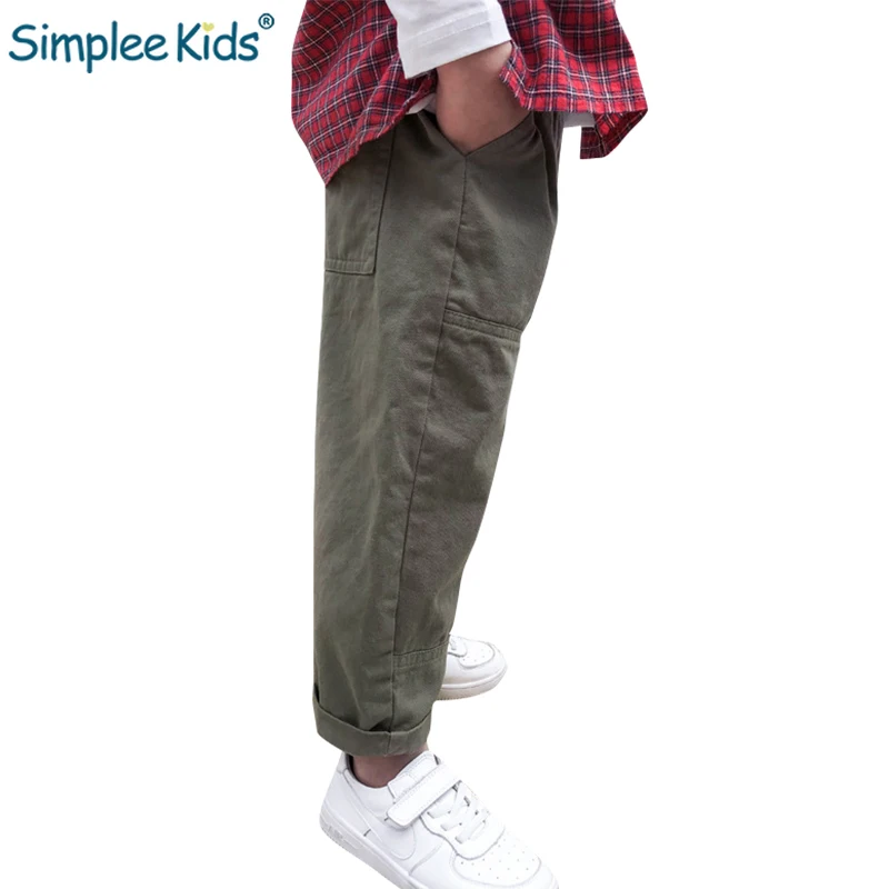 Simplee/детские шаровары для мальчиков сезон весна-осень хлопковые длинные брюки