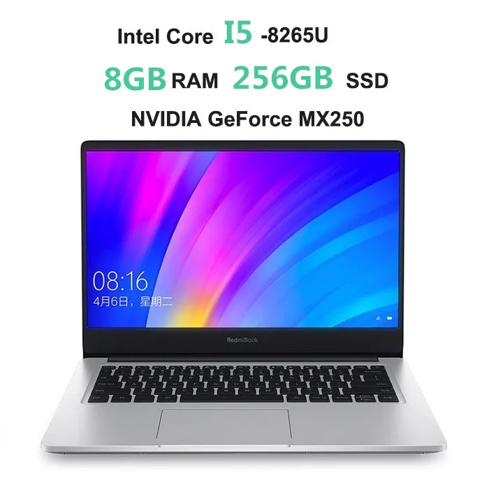 i5 8265 8GB 256GB Ноутбук Xiaomi RedmiBook 14 ''Intel Core i7-8565U NVIDIA GeForce MX250 четырехъядерный 8 Гб ОЗУ 512 ГБ SSD ноутбук 1920x1080(FHD - Цвет: i5 8265 8GB 256GB