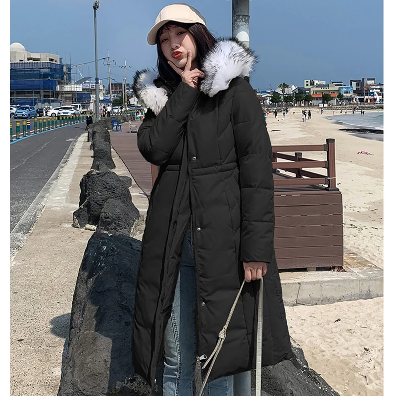 Winter Jacket Female Parka Coat hoodie Down Cotton Jacket big fuax Fur collar Long Hooded thick Parkas Coat Women