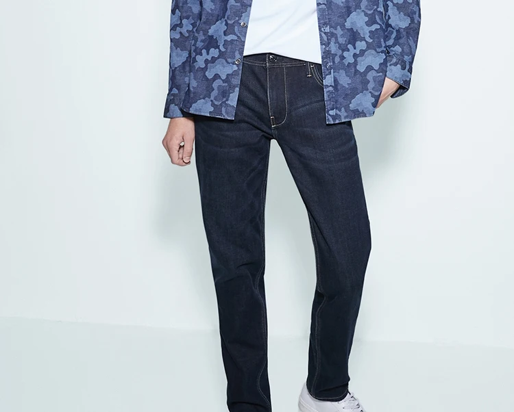 JackJones мужские зимние хлопковые Стрейчевые джинсы, теплые джинсовые штаны, мужская одежда 219332587