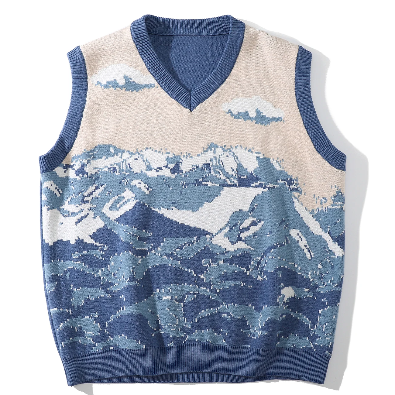 

Мужской свитер, жилет, уличная одежда, зимний трикотажный свитер, жилет в стиле Харадзюку, повседневный свободный свитер без рукавов, осень