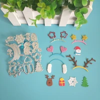 new christmas snowman hairpin deer cutting dies diy scrapbook embossed card making photo album decoration handmade craft