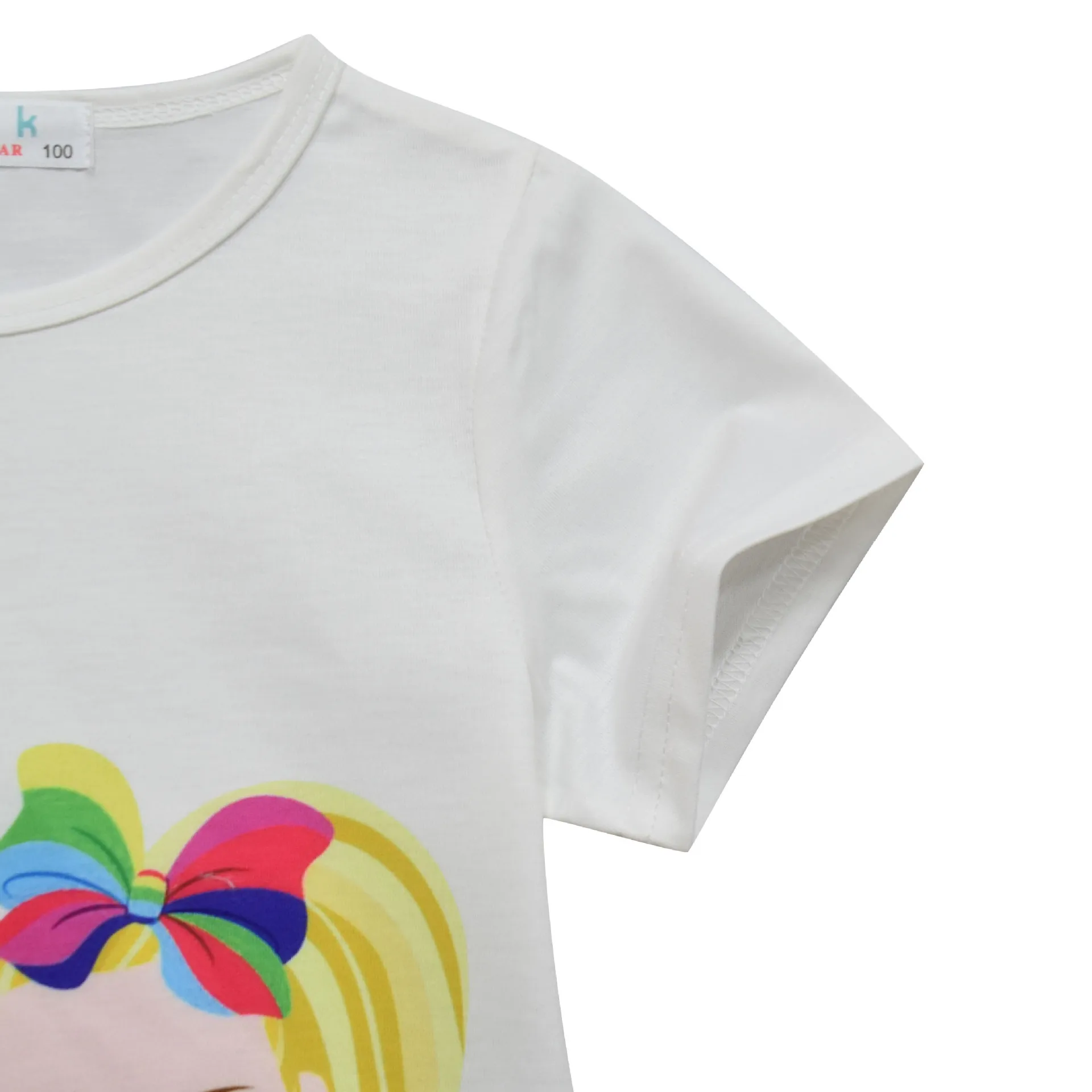 Футболка и повседневные штаны для девочек с круглым вырезом коротким рукавом -