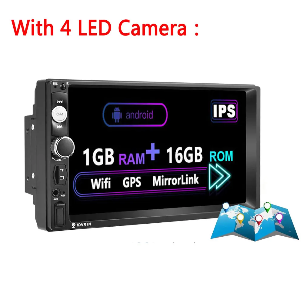 Without Rear Camera AMPrime Android 2 Din автомагнитола 1+ 16 Гб " автомобильный мультимедийный аудио 2din MP5 плеер стерео gps/WiFi/Bluetooth/FM стерео - Цвет: Without Rear Camera