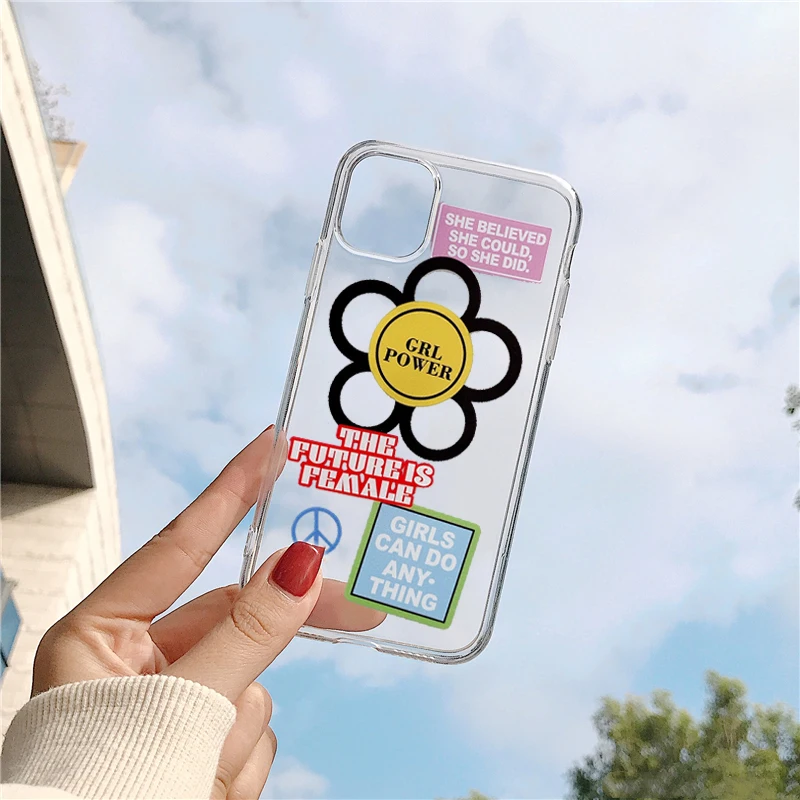 Чехол для телефона в Корейском стиле девушек Power Flower iPhone 11 Pro MAX XR X XS чехол модный