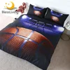 BlessLiving Basketball Curt Bedding Set for Teen Boys 3D Print Duvet Cover 3 Piece Sports Blue Bed Cover Set Queen Bed Linen 1