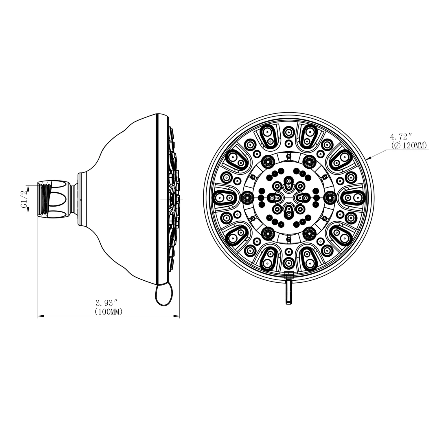 Лейка для душа с эффектом дождя насадка высокого давления из матового никеля и