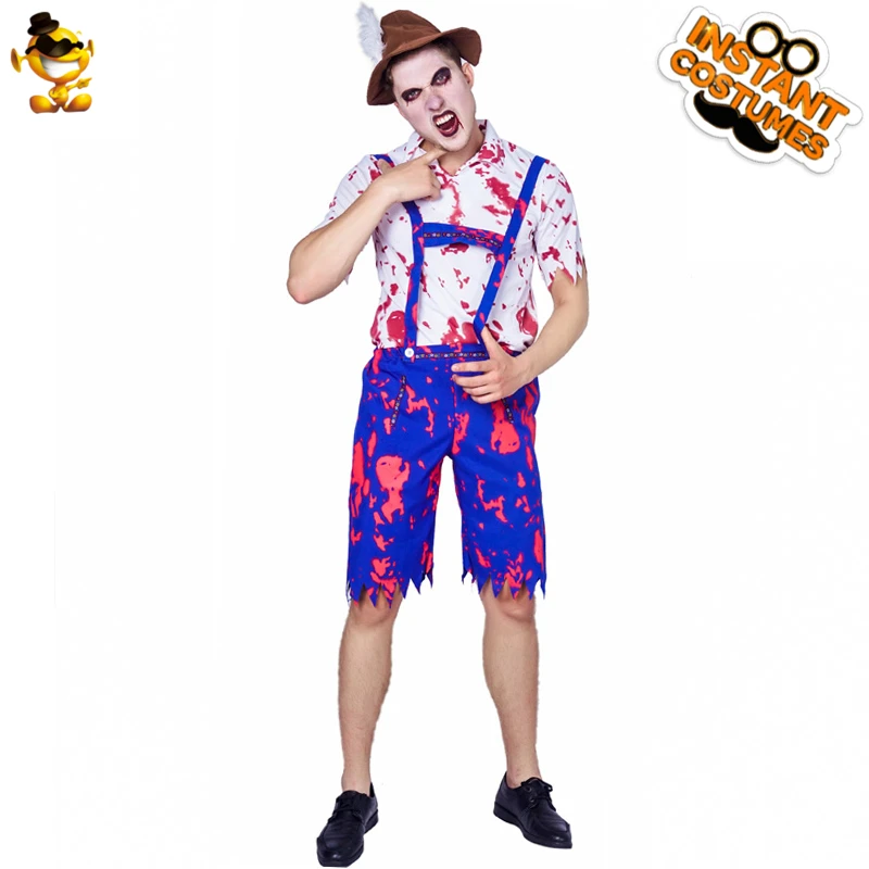 Мужской костюм для косплея на Хэллоуин с кровавым пивом взрослых Октоберфест