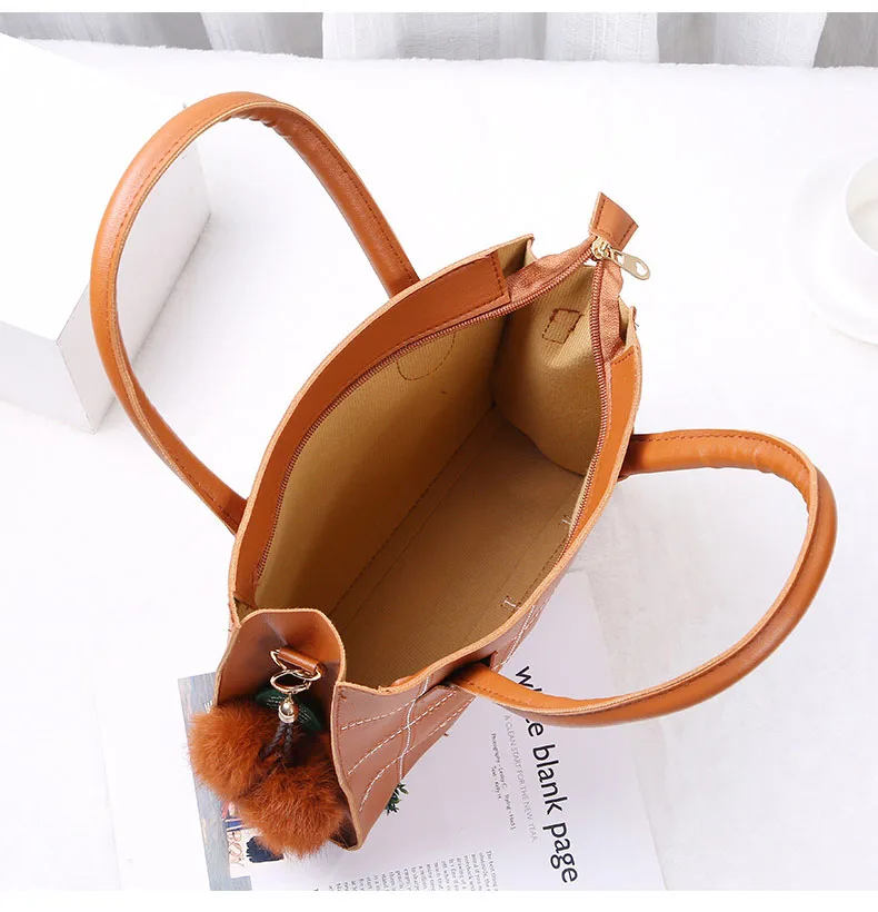 New Casual Plaid Totes Bag for woemen Large Capacity PU leather Handbag ladies Fashion trend Shoulder Messenger Crossbody Bag