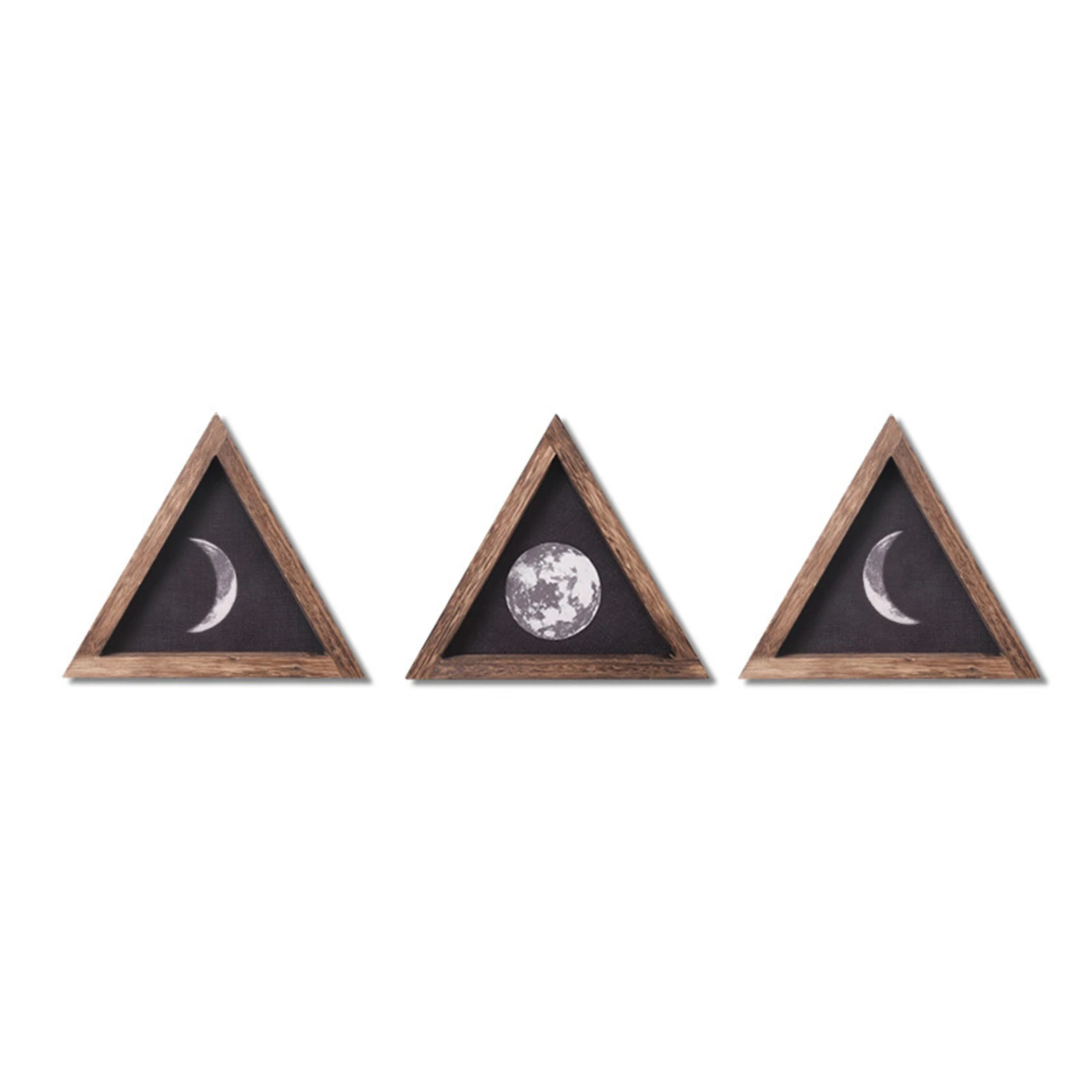 

3pcs Moon Phases Wall Hanging Wood Moon Signs Framed Decoration For Home Bedroom Gallery