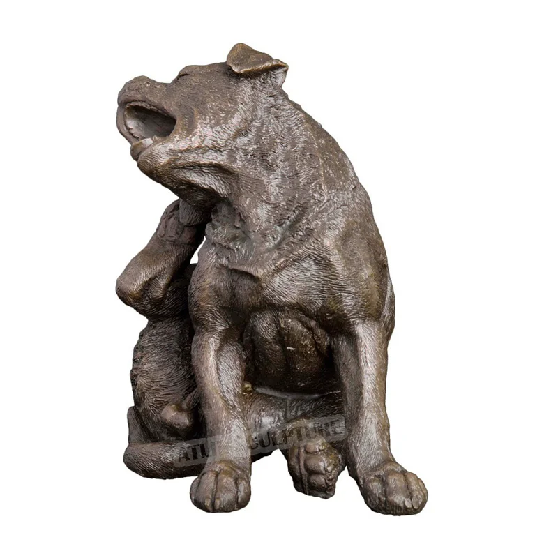 Статуя маленькой собаки статуя Статуэтка из чистой бронзы скульптура в виде