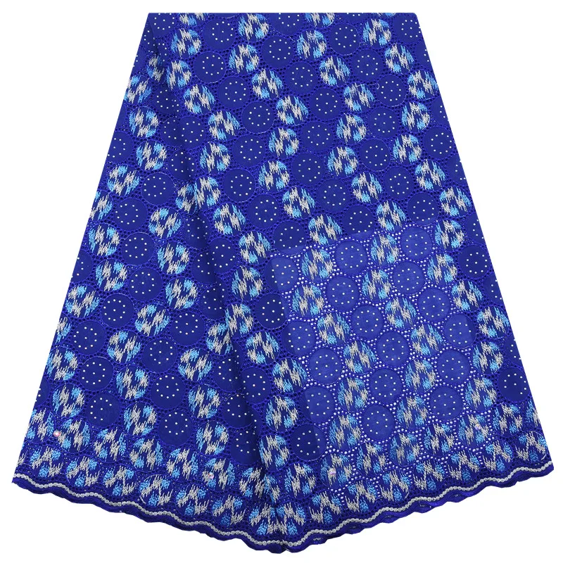 Королевский синий африканский швейцарский вуаль кружева в Швейцарии камень