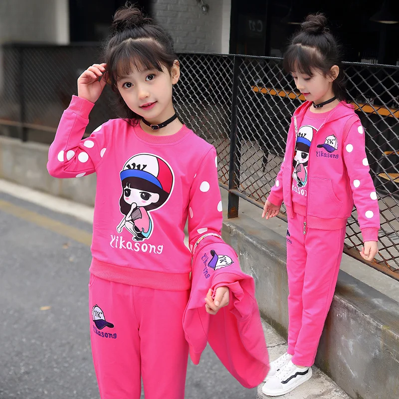 Fashion Girls Clothes Sets Autumn Winter Vest + Coat Pants 3PCS Baby Kids Tracksuit Children’s Clothing Teen 5 6 8 10 12 years | Детская