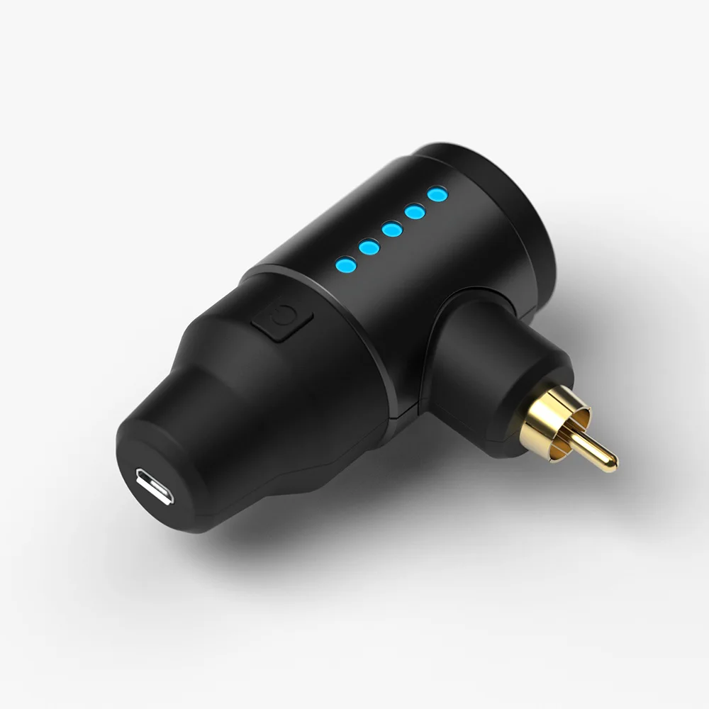 

Wireless Tattoo Power Supply 1700mAh RCA Lithium Battery Aluminum Alloy Tattoo Machines Portable Battery Pack Charging Cord