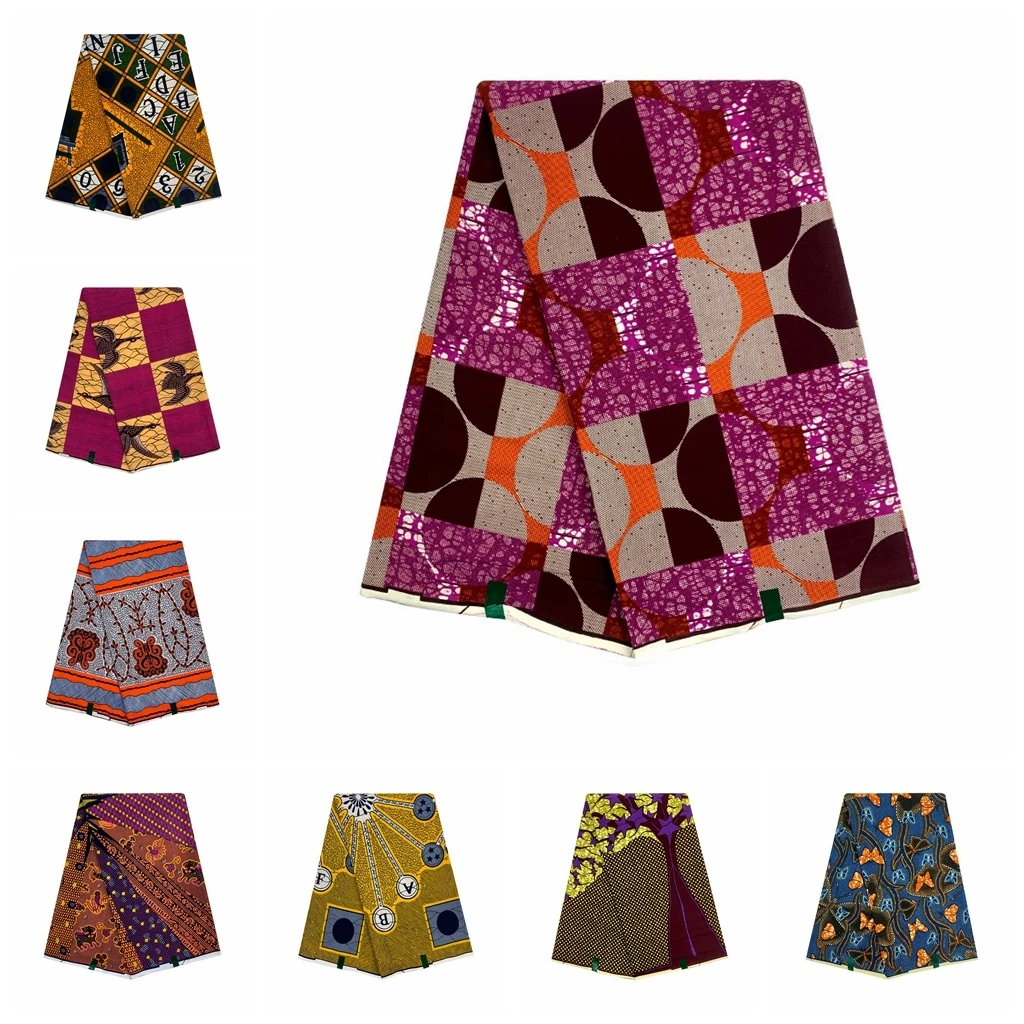 

Ankara Fabric African Real Wax Print For Dress 100% Cotton 2022 Ghana Pagne Wax Africain Loincloth African Ankara Fabric 6yard