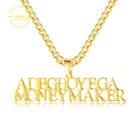 Индивидуальное двойное арабское именное ожерелье, персонализированный арабский кулон, Очаровательная именная табличка из нержавеющей стали, золотой чокер для женщин, ювелирные изделия, подарок