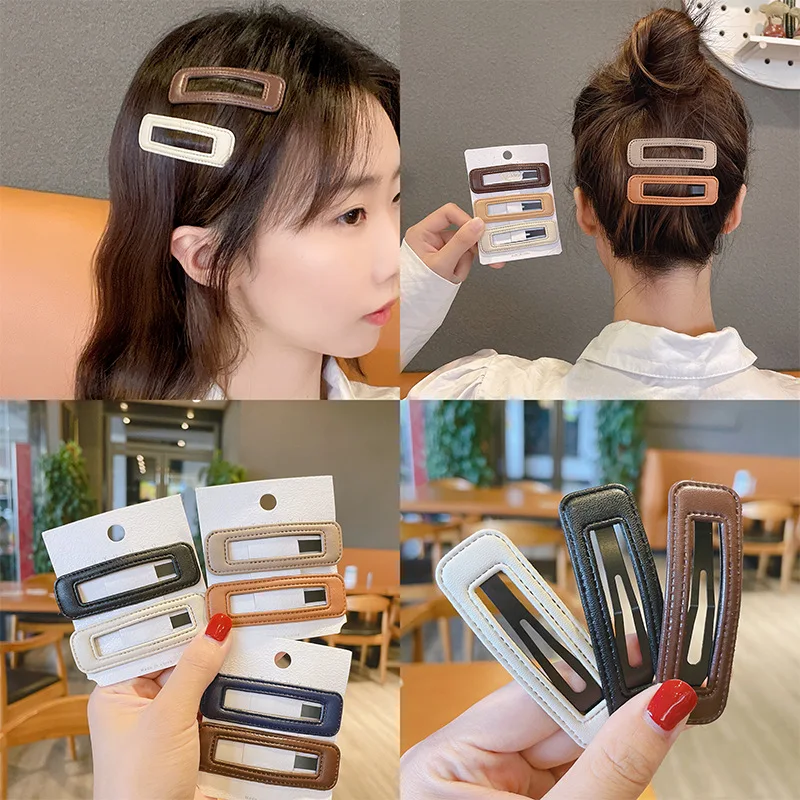 

Fashion Women Girls Cortex Square Hair Clip BB Hairpins Metal Barrettes Styling Tools Hair Accessories For Daily Life