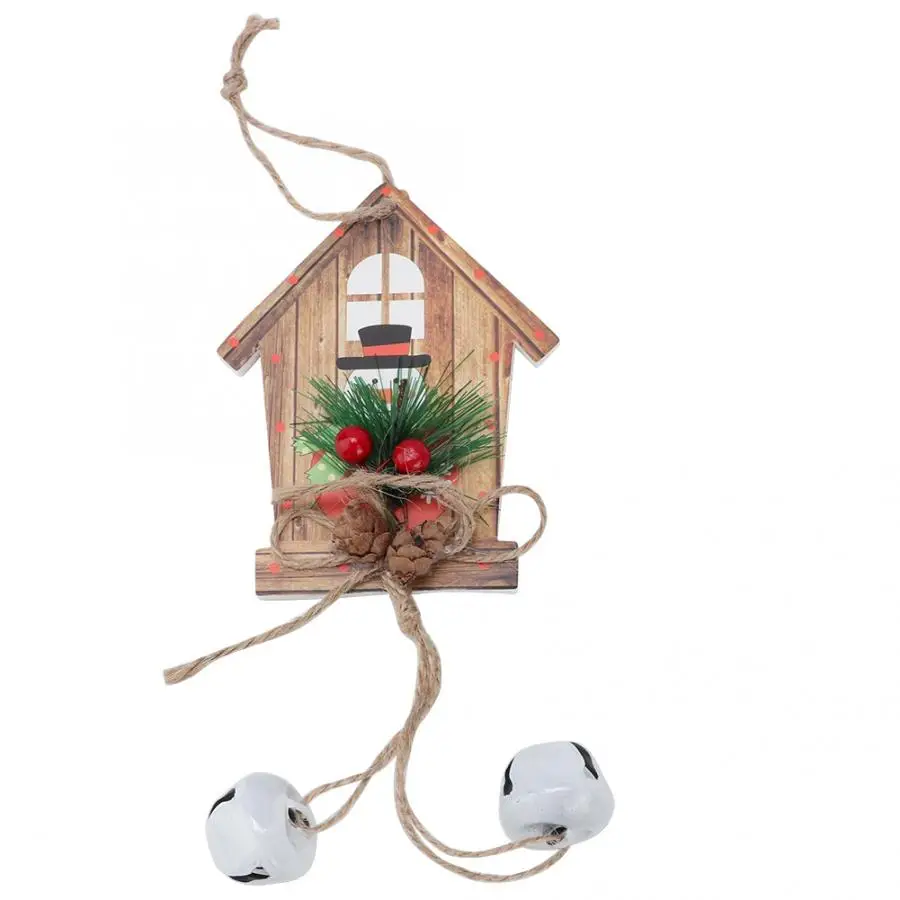 3D рождественские украшения деревянные елочные подвесные колокольчики для