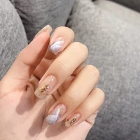 elegant nail design 24pcsset fake nails full cover short nail decoration stylish nail charm