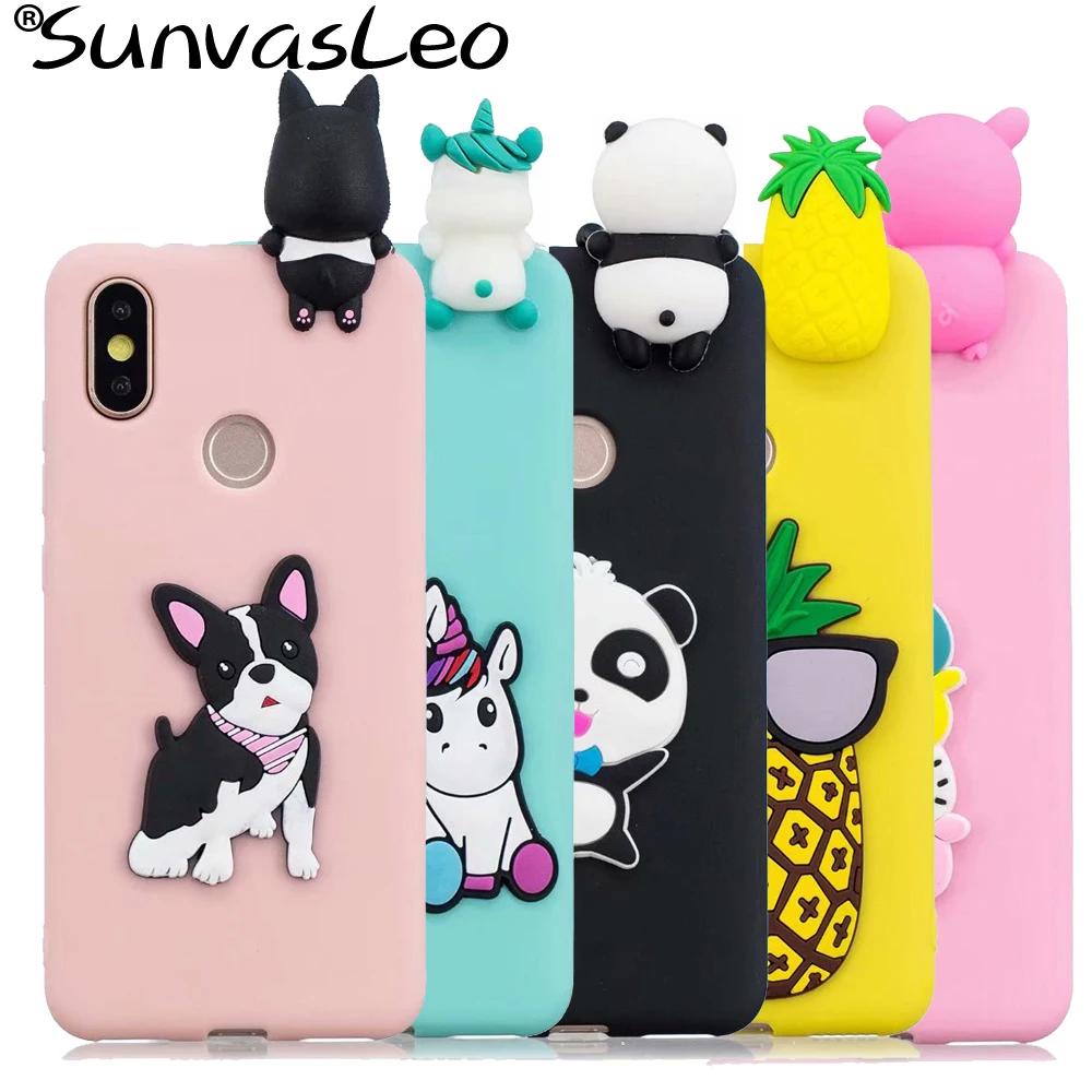 

For Xiaomi 4X 5X 6X A1 A2 F1 Redmi Note 5 6 Pro 7 Redmi GO K20 5A 6A 7A S2 3D Cute Cartoon Animal Soft Case Phone Cover Shell