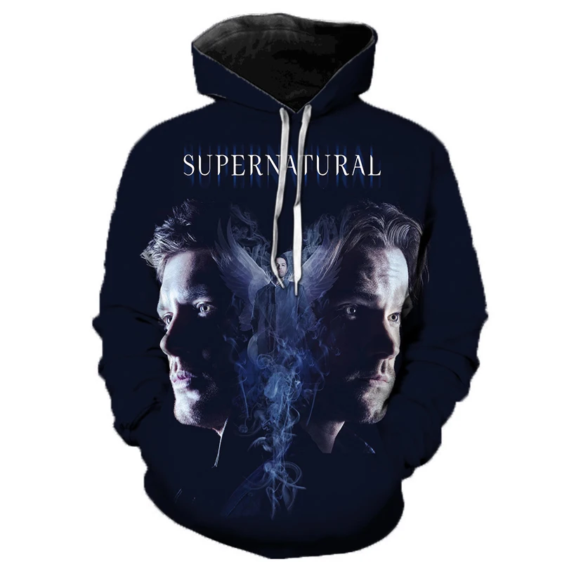 

New Supernatural TV Series Hoodies 3D Print Hooded Sweatshirt Men Women Fashion Hoodie Pullover Hip Hop Hoody Tops Male Clothing