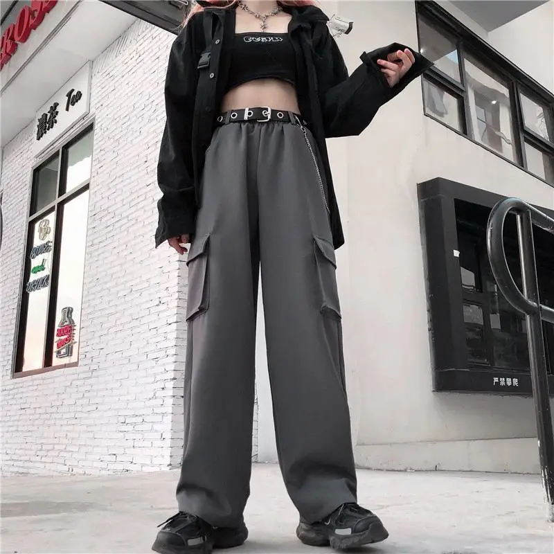 

Spring and summer new straight tube high waist loose drop feeling students' casual floor pants