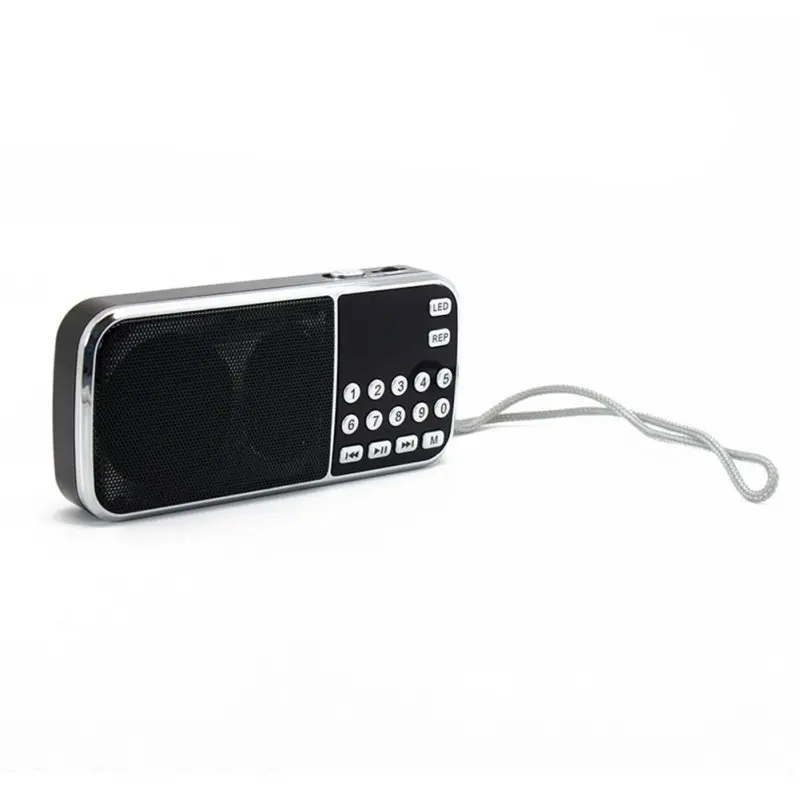 black MP3 speaker Портативный радио динамик Цифровой Стерео FM мини ручной музыкальный плеер с USB TF MP3 плеер динамик синий черный красный - Цвет: black MP3 speaker