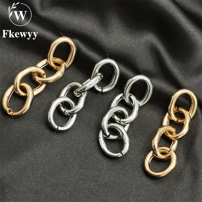 

Fkewyy Fashion Earrings For Women 2021 Designer Luxury Jewelry Vintage Gothic Accessories Hoop Earrings Geometry Punk Jewellery