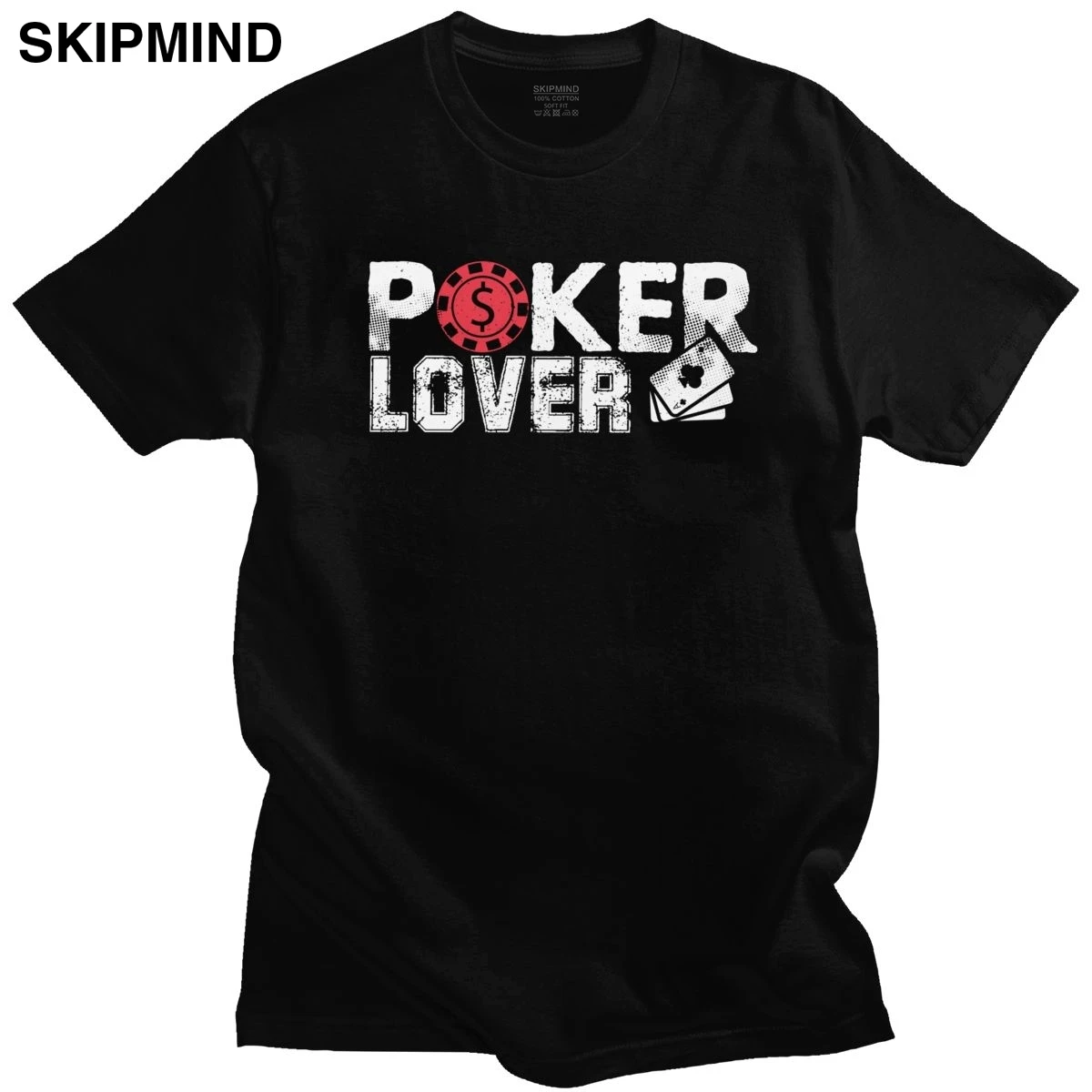 Новинка Покер Плеер Футболка идеи подарка с короткими рукавами мягкая хлопковая