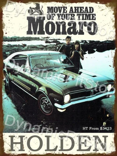 

20x30cm Holden Monaro 1969 HT Rustic Tin Sign or Decal 20x30