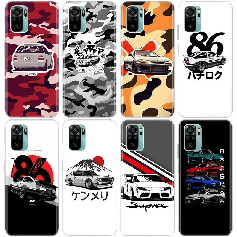 Японский JDM автомобильный AE86 силиконовый чехол для телефона Xiaomi Redmi Note 10 9 Pro Max 10S 9S