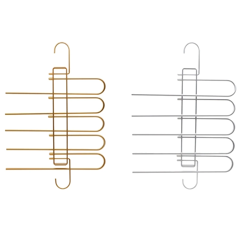 

Trousers Scarf Hangers W/ Clip Can Hang 5 Pairs of Trousers/Pants/Scarves Aluminum Alloy Closet Hnagers 12.6x18.5in