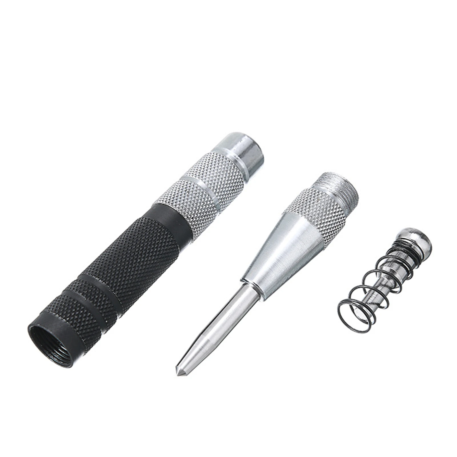 

Center Punch Control Blow Force Universal Tool Black Silver Automatic High-Carbon Steel 155mm In Length Adjustable Knurled Cap