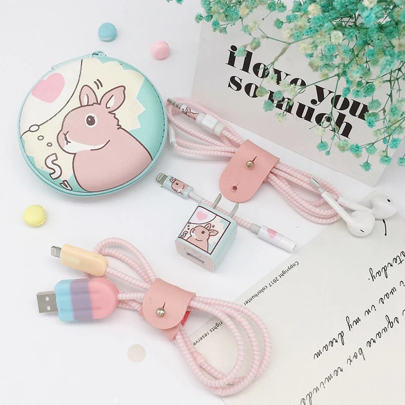 Новейший мультяшный usb-кабель протектор для наушников, наушники, линия saver для iPhone 6 7 8 Plus X XR, зарядная линия, защита кабеля данных