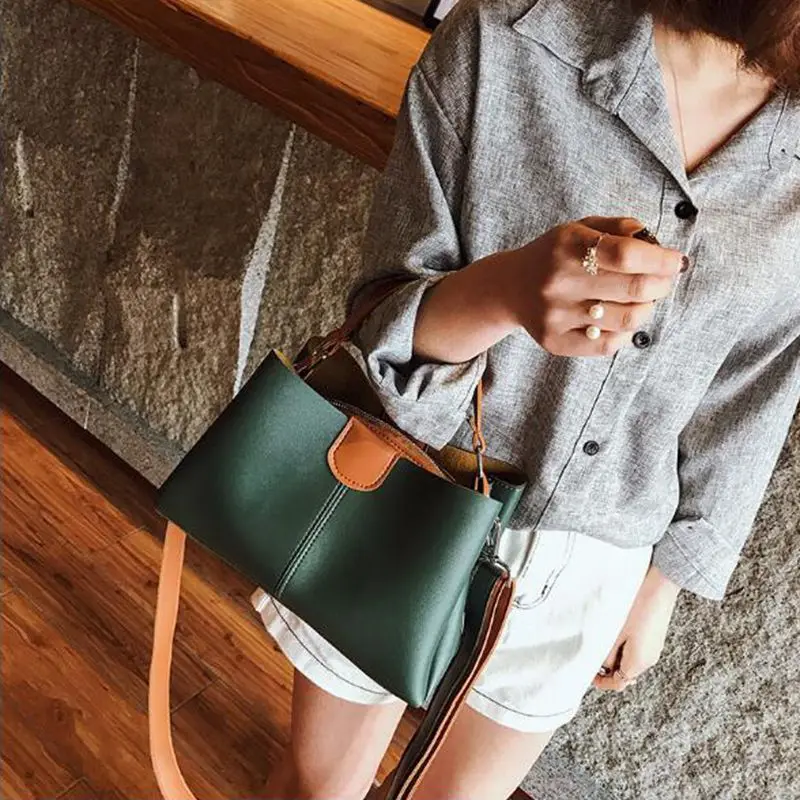 

Brand Fashion Simple Solid Color Ladies Totes Flap Shopping Party Wroking Womens' Pouch Messenger Bag PU Female Handbags