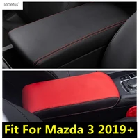 car accessories for mazda 3 2019 2022 center console armrest storage box pad mat protector decor cover pu leather interior kit