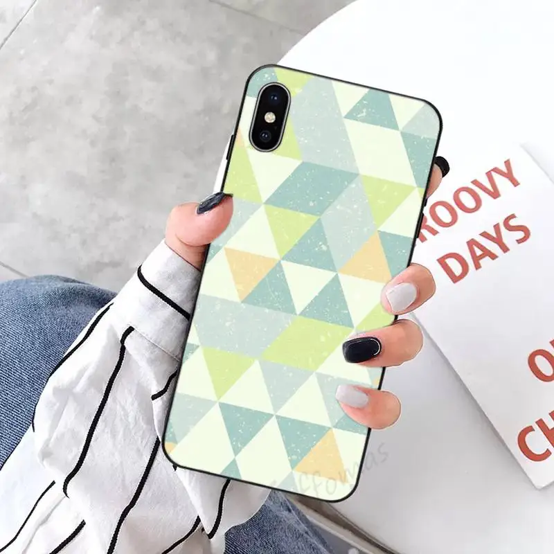 

cute Painted Colorful triangles Phone Cases for iPhone 11 12 pro XS MAX 8 7 6 6S Plus X 5S SE 2020 XR