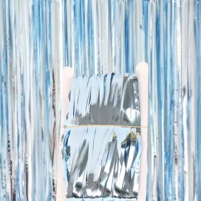 light baby blue Девичник, вечерние занавески, блестящая золотая мишура, бахрома, фольга, занавеска для дня рождения, украшение для вечеринки, дождь, бахрома, кисточка, Декор - Цвет: light baby blue